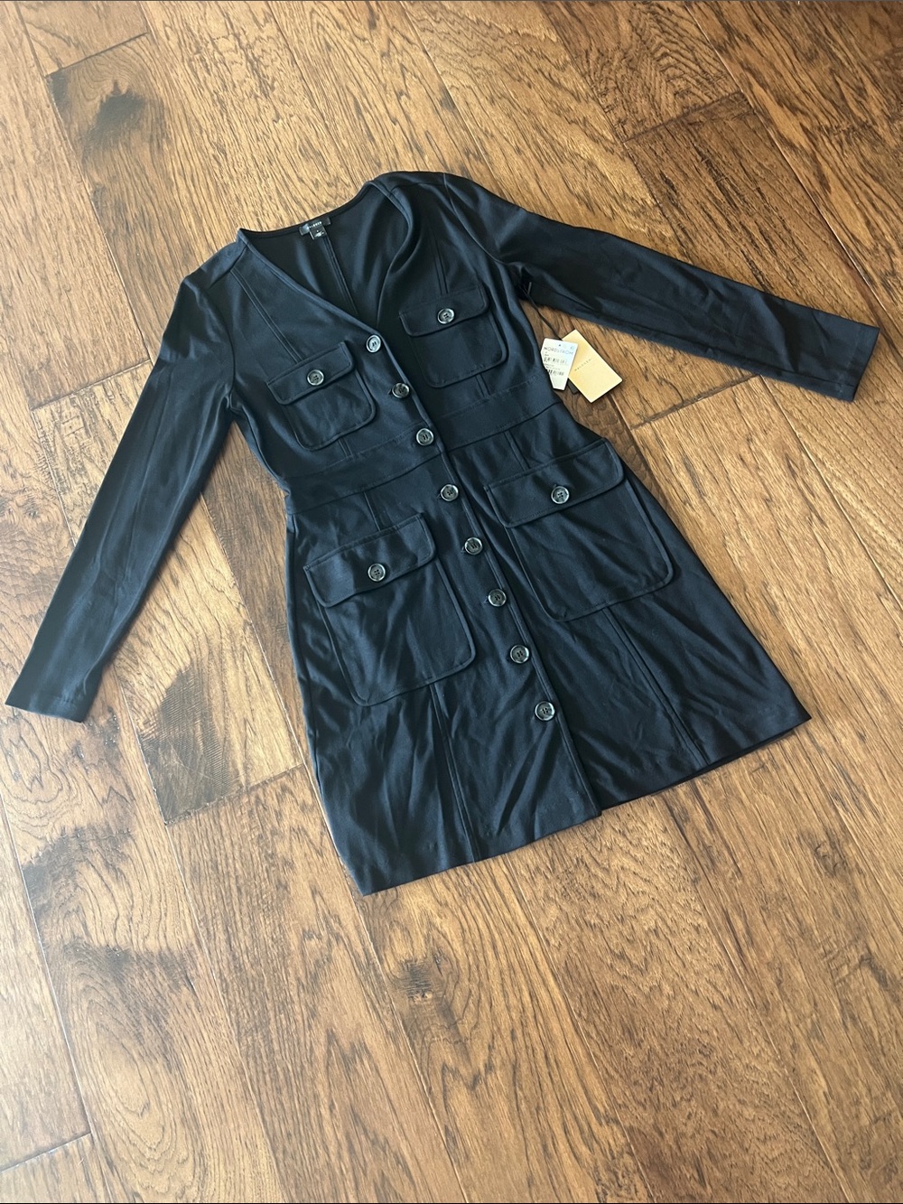 Women’s Black Halogen Button-Front Dress